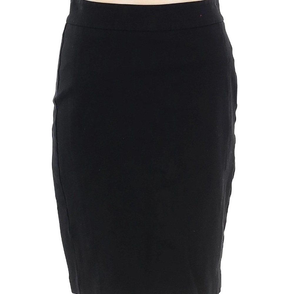 NYDJ Black Ponte Knit Trouser Skirt Back Slit size 4